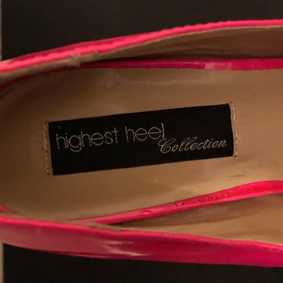 Fuchsia The Highest Heel Roxy 21 Peep Toe Pumps - Picture 5 of 8